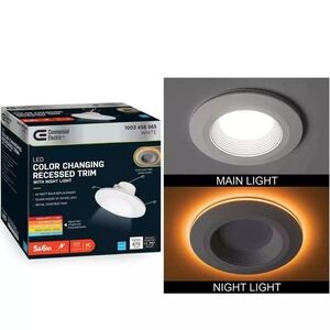 Commercial Electric 6 in. Retrofit Integrated LED Recessed Light Trim w/…